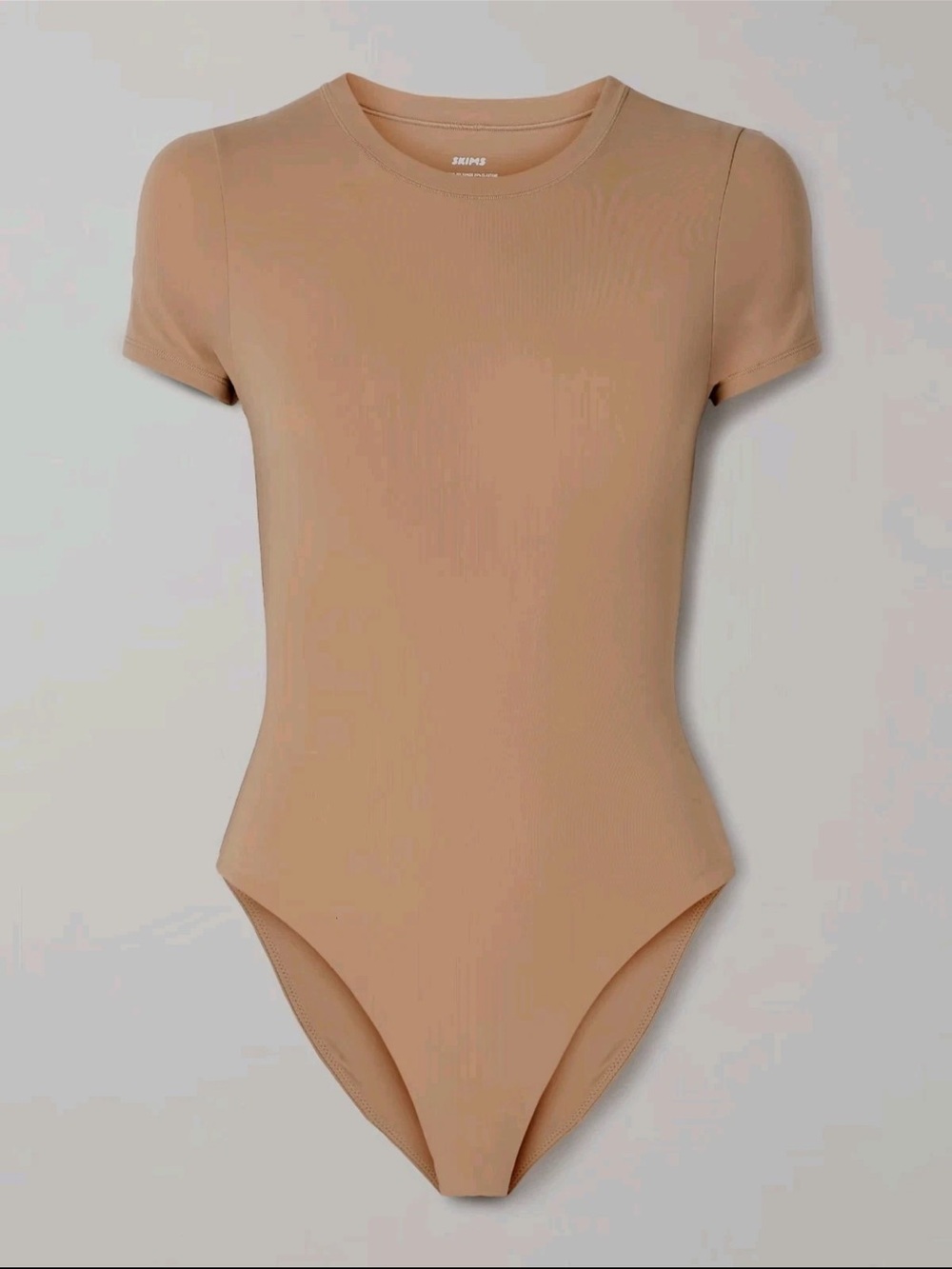 SKIMS Tan Medium Short Sleeve One-Piece Bodysuit